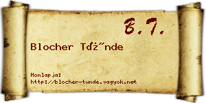 Blocher Tünde névjegykártya